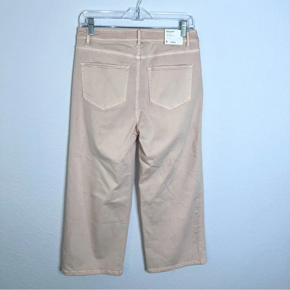 J.Jill Wide Leg Crop Jeans Women’s 6 Peach Color High Rise Button Fly CL